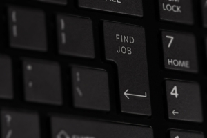 keyboard with Find Job words